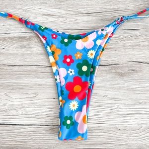 2/$30 floral high cut thong bikini bottoms